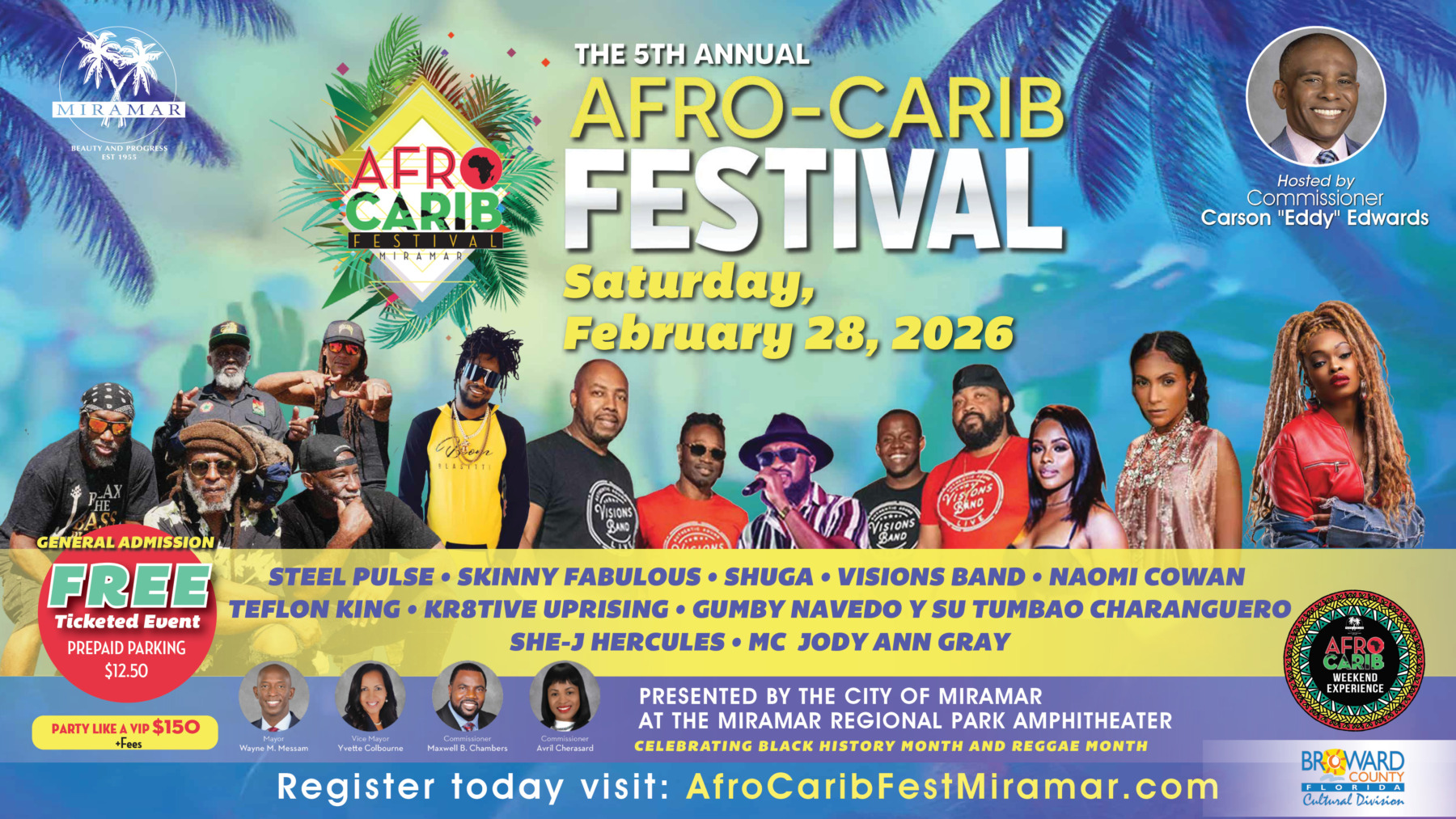 5th Annual Afro-Carib Festival With Skinny Fabulous, Joining Reggae Superstars Steel Pulse